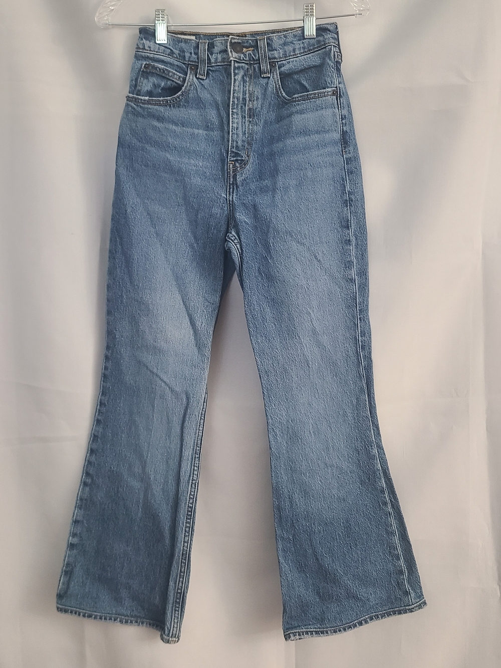 Levi's Womens Sz 24 Blue Med Wash Denim 70s High Rise Flare Casual Jeans